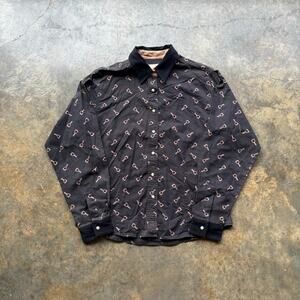 Vintage Wrangler Pearl Snap Spurs Cowboy Shirt